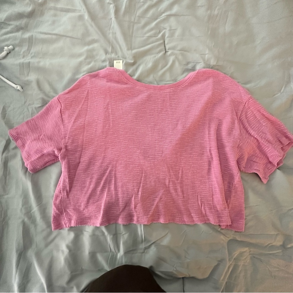 Cropped Waffle Knit Aerie Top